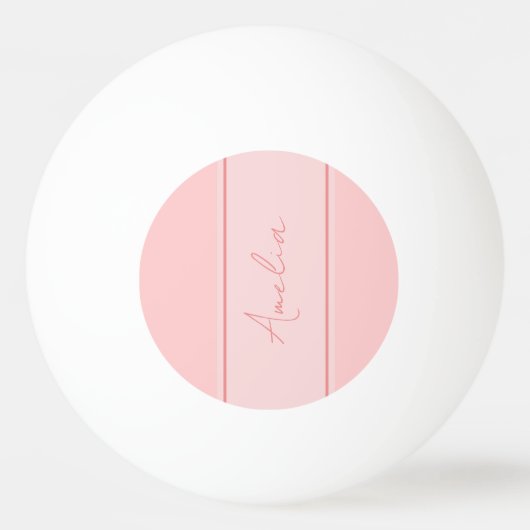 Minimale gepersonaliseerde naam Blush Pink Pingpongbal (Voorkant)