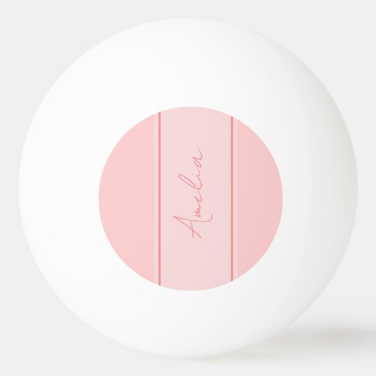 Minimale gepersonaliseerde naam Blush Pink Pingpongbal (Achterkant)