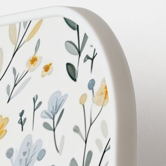 Minimale gepersonaliseerde naam Waterverf Wildflow Pickleball Paddle (Links Detail)