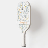 Minimale gepersonaliseerde naam Waterverf Wildflow Pickleball Paddle (Links)