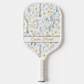 Minimale gepersonaliseerde naam Waterverf Wildflow Pickleball Paddle (Achterkant)