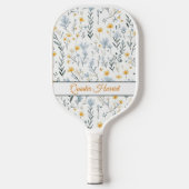 Minimale gepersonaliseerde naam Waterverf Wildflow Pickleball Paddle (Voorkant)