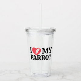Minimale Gepersonaliseerde Papegaaien Liefhebber C Acryl Drinkbeker