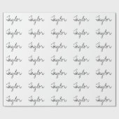 Minimale gepersonaliseerde typografie zwart wit cadeaupapier (Vlak)