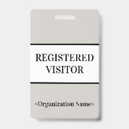 Minimale "GEREGISTREERDE BEZOEKER" Badge