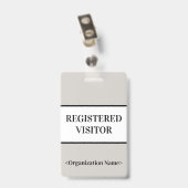 Minimale "GEREGISTREERDE BEZOEKER" Badge (Achterkant met clip)
