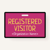 Minimale "GEREGISTREERDE VISITOR"-badge Badge (Voorkant)