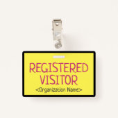 Minimale "GEREGISTREERDE VISITOR"-badge Badge (Achterkant met clip)