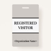 Minimale "GEREGISTREERDE VISITOR"-badge Badge (Achterkant)