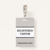 Minimale "GEREGISTREERDE VISITOR"-badge Badge (Achterkant met clip)