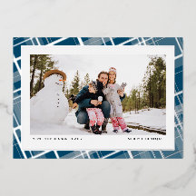 Minimale geruite één foto blauwe echte