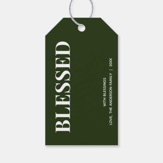 Minimale GESEGEND | Bosgroene Feestdagen Cadeaulabel (Voorkant)