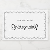 Minimale gespleten grensbridesmaid sparkling wijnetiket (Enkel label)