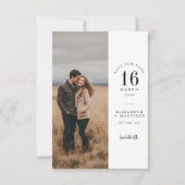 Minimale gesplitste lay-out foto bruiloft save the date (Voorkant)