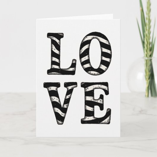 Minimale gestreepte liefdeskaart kaart (Voorkant)