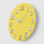 Minimale getallen Grijs Grijs Geel Canary Elegant Grote Klok (Hoek)