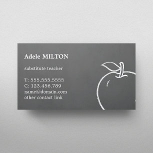 Minimale getextureerde grijze Apple-leraar Visitekaartje