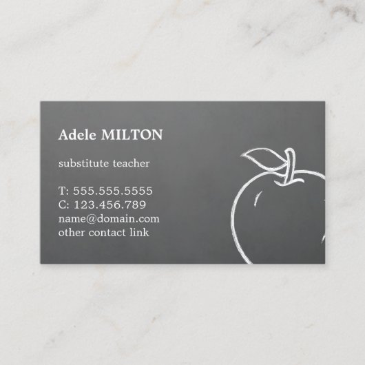 Minimale getextureerde grijze Apple-leraar Visitekaartje (Voorkant)