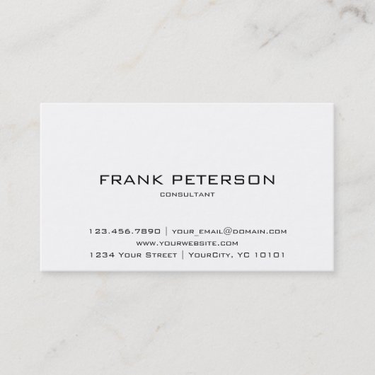 Minimale getextureerde zwarte consultant visitekaartje (Voorkant)