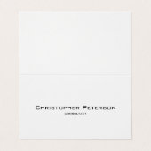 Minimale getextureerde zwarte consultant visitekaartje (Buitenkant ongevouwen)