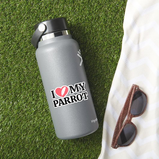Minimale Getypte Tekst met Persoonlijke Parrot-lie Sticker (HydroFlask Insitu)