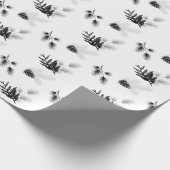 Minimale gevoelige cedar Leaf Pine Needles & Pinec Cadeaupapier (Hoek)