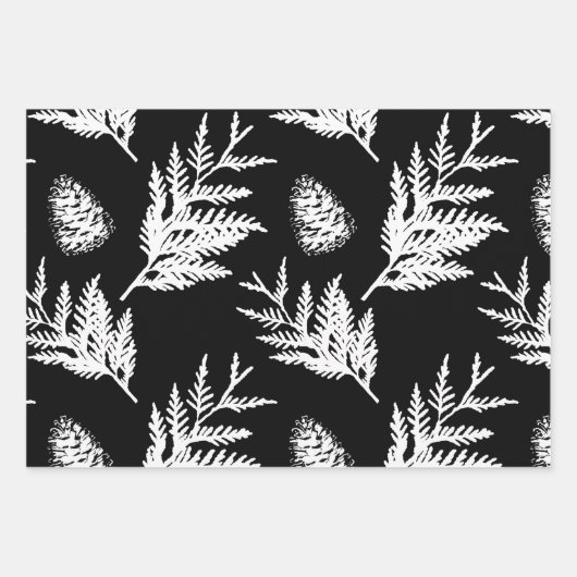 Minimale gevoelige cedar Leaf Pine Needles & Pinec Inpakpapier Vel (Voorkant 2)