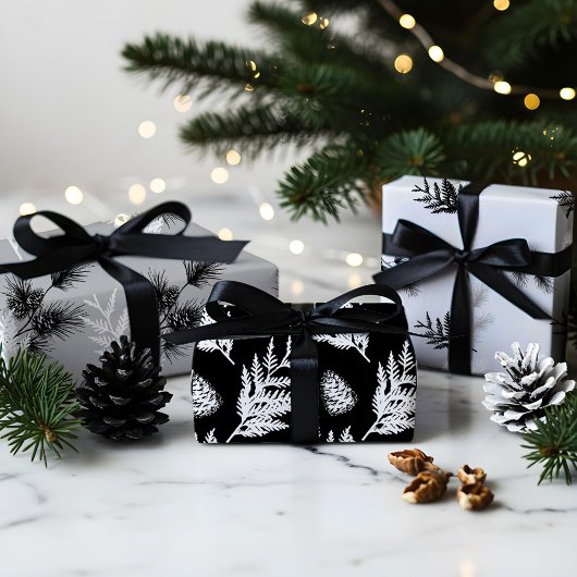 Minimale gevoelige cedar Leaf Pine Needles & Pinec Inpakpapier Vel