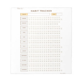 Minimale Gewoonte Tracker Beige Rasterontwerp Notitieblok