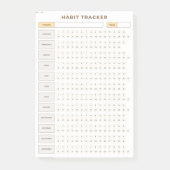 Minimale Gewoonte Tracker Beige Rasterontwerp Post-it® Notes (Voorkant)