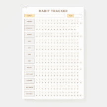 Minimale Gewoonte Tracker Beige Rasterontwerp
