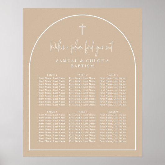 Minimale gewrichtsfrequentie beige Arch Poster (Voorkant)
