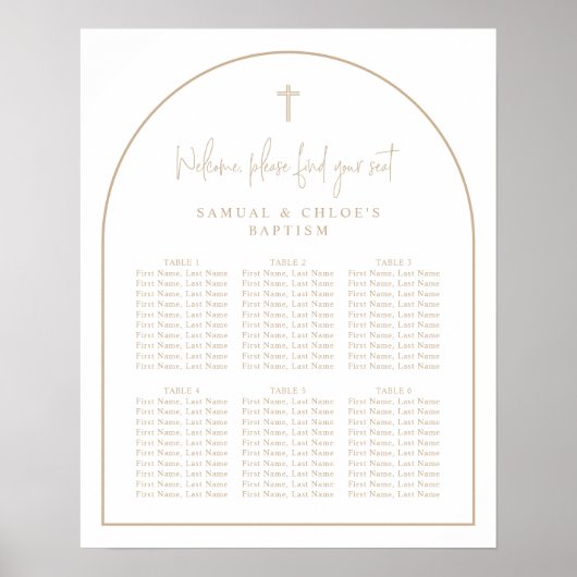 Minimale gewrichtsfrequentie beige Arch Poster (Voorkant)