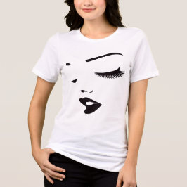 Minimale Gezicht Lijnkunst Dames T-Shirt
