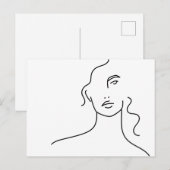 Minimale gezichtslijn briefkaart (Voorkant / Achterkant)