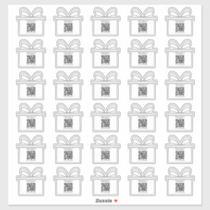 Minimale Gift Box Thema QR Code Zakelijke Stickers