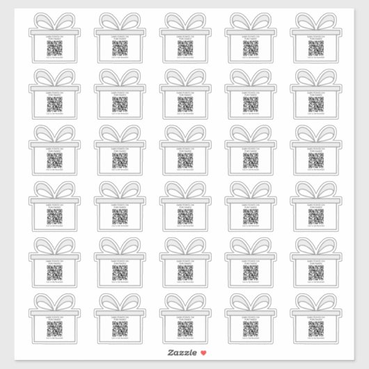 Minimale Gift Box Thema QR Code Zakelijke Stickers (Vel)