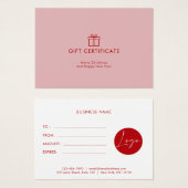 Minimale Gift Voucher Visitekaartje (Voorkant /achterkant)
