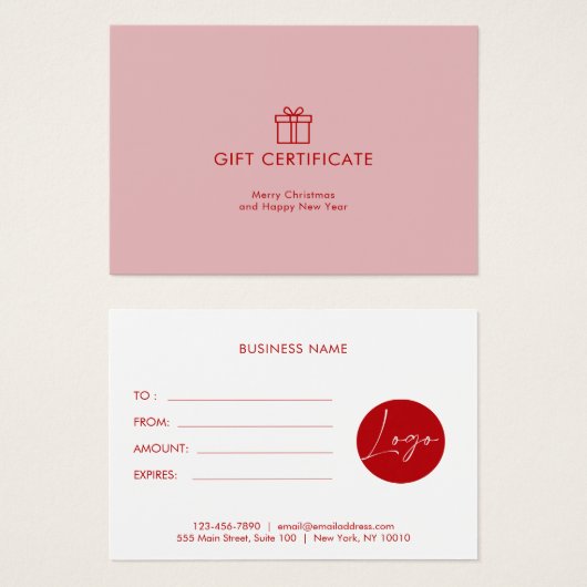Minimale Gift Voucher Visitekaartje (Voorkant /achterkant)