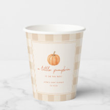 Minimale Gingham "Kleine Pompoen" Herfst Baby Show