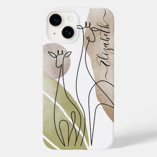 Minimale Giraffe - Continue lijntekentekening Case-Mate iPhone Case (Achterkant)