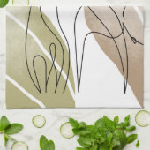 Minimale Giraffe - Continue lijntekentekening Theedoek (Gevouwen)