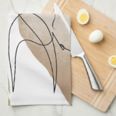 Minimale Giraffe - Continue lijntekentekening Theedoek (Quarter Fold)