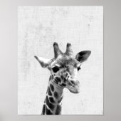 Minimale Giraffe voor zwarte en witte peekaboo Poster (Voorkant)