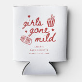 Minimale "Girls Gone Mild" Script Spa Bachelorette Blikjeskoeler (Voorkant)