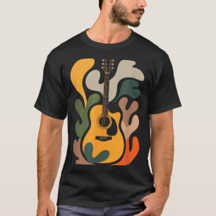 Minimale gitaar abstracte kunst grappige muziek li t-shirt