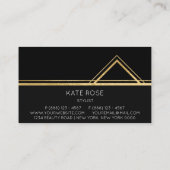 Minimale Glam Golden Black White Geometric Vip Visitekaartje (Achterkant)