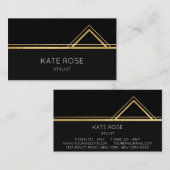 Minimale Glam Golden Black White Geometric Vip Visitekaartje (Voorkant / Achterkant)