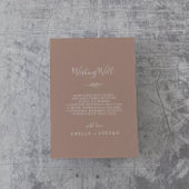 Minimale glans Neutrale bruiloft met glans Informatiekaartje