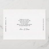 Minimale Glimmer Wedding Save the Date Folie Uitnodiging (Achterkant)